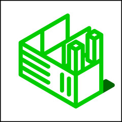 Factory icon in isometric flat design 06