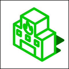 Fototapeta premium Fire station icon in isometric flat design 06