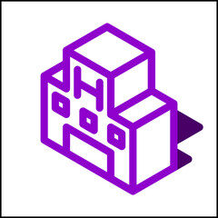 Hospital  icon in isometric flat design 08