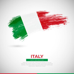 Happy republic day of Italy country. Creative grunge brush of Italy flag illustration