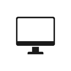 Desktop computer icon in line design style. PC display symbol for web and mobile UI design.