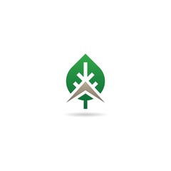Obraz premium green with roof logo design icon inspiration