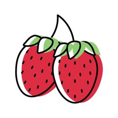 Strawberry. natural berries. vector illustration in flat style