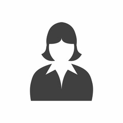 Woman head icon silhouette. Female avatar profile sign, face silhouette stock vector