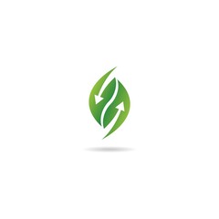 Fototapeta premium green with arrow logo design icon inspiration