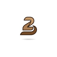 number 2 with letter b logo design icon inspiration