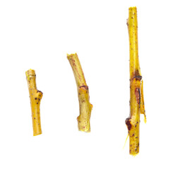 Wooden twigs isolated on a white