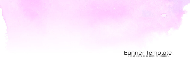 Abstract pink watercolor texture design banner
