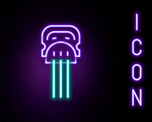 Glowing neon line Flamenco woman accessories icon isolated on black background. Peineta. Spanish comb. Colorful outline concept. Vector