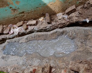 15th May 2021,Patna Bihar, Maintenance work of an old drainage system going on.