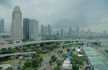 Naklejka na ściany i meble View of the city from Singapore Flyer