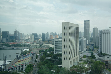 Fototapeta premium View of the city from Singapore Flyer