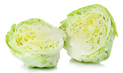 Fototapeta premium fresh cabbage isolated on white background with clipping path