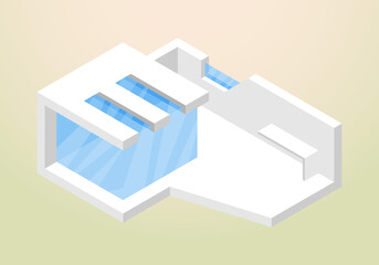 isometric design of modern and minimalist house vector template