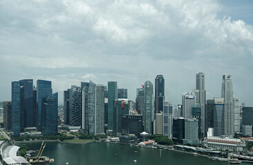 Fototapeta na wymiar View of the city from Singapore Flyer