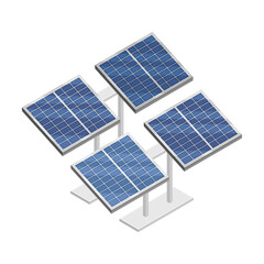 Solar Panel as Renewable Green Energy Source Isometric Vector Illustration