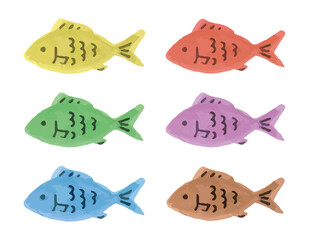 魚の水彩イラスト