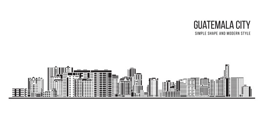 Fototapeta premium Cityscape Building Abstract Simple shape and modern style art Vector design - Guatemala city