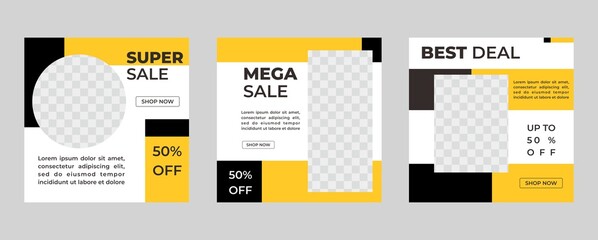 Creative vector social media post template collection. Set of editable modern square background template, Perfect for social media post , background and web internet ads.