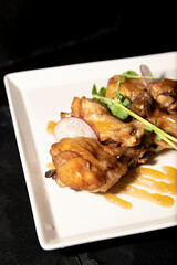 food on a dark background