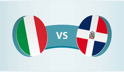 Italy versus Dominican Republic, team sports competition concept.