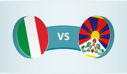 Italy versus Tibet, team sports competition concept.