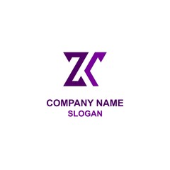 ZK letter initial logo, capital letter in unique shape.