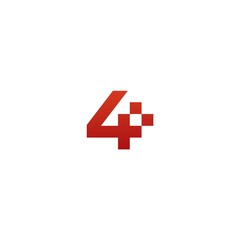 Fototapeta premium number 4 logo design icon inspiration