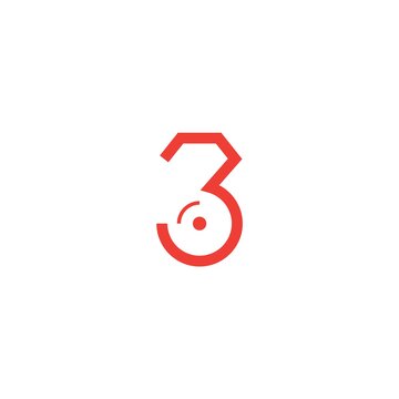 number 3 with camera logo design icon inspiration