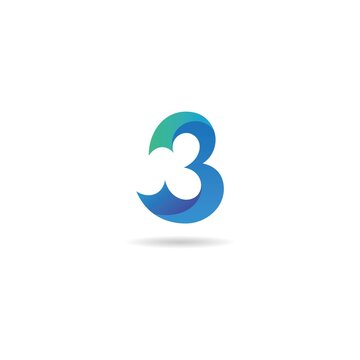 number 3 logo design icon inspiration