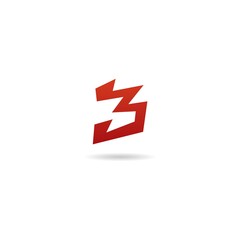 Obraz premium number 3 logo design icon inspiration