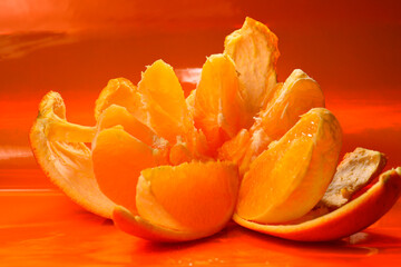 juicy orange on an orange background.