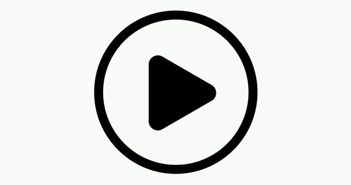 play button animation. video music play sign animation icon