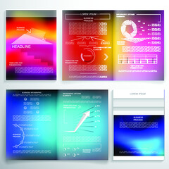 Obraz premium Brochure for business reports, cover layout and infographics