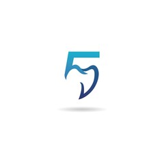 number 5 logo design icon inspiration
