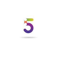 number 5 logo design icon inspiration