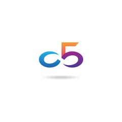 number 5 with infinity logo design icon inspiration 