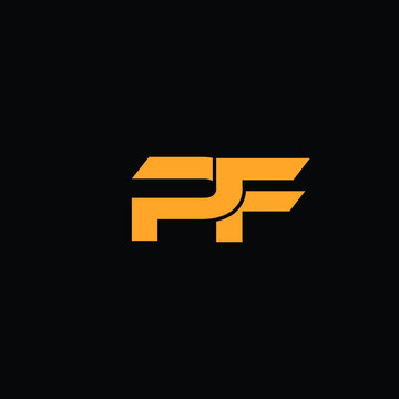 pf modern letter logo design with black background 
