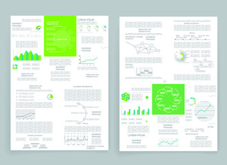 Brochure for business reports, cover layout and infographics
