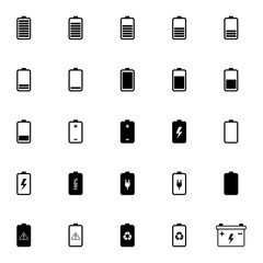 battery icon set vector sign symbol