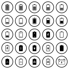 battery icon set vector sign symbol