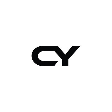 cy letter logo design with black background