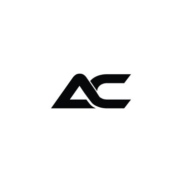 ac letter logo design with white background
