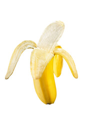 semi peeled banana