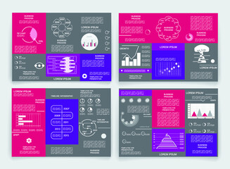 Brochure for business reports, cover layout and infographics