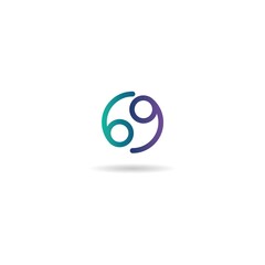 number 6 9 logo design icon
