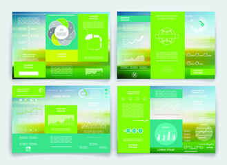 Brochure for business reports, cover layout and infographics