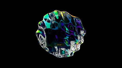 Rainbow smooth sphere holographic cloth ball able to loop seamless liquid gradient 4k - Powered by Adobe