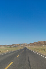 Obraz premium Highway in Gobi desert, Tacheng, Xinjiang Province, China