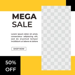 Modern social media post feed, editable modern square background template. Perfect for social media post.